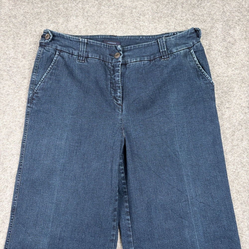 Westbound Wide Leg Jeans Womens 12 Short Dark Wash Trouser Denim High Rise Y2K